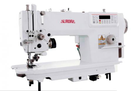 Прямострочная швейная машина с игольным продвижением и ножом обрезки края материала Aurora А-7520 (автоматические функции)
